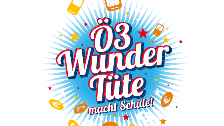 Logo von Ö3, Aufschrift WunderTüte macht Schule!