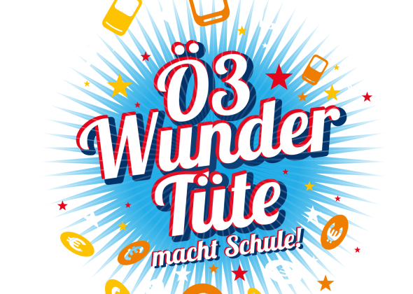 Logo von Ö3, Aufschrift WunderTüte macht Schule!