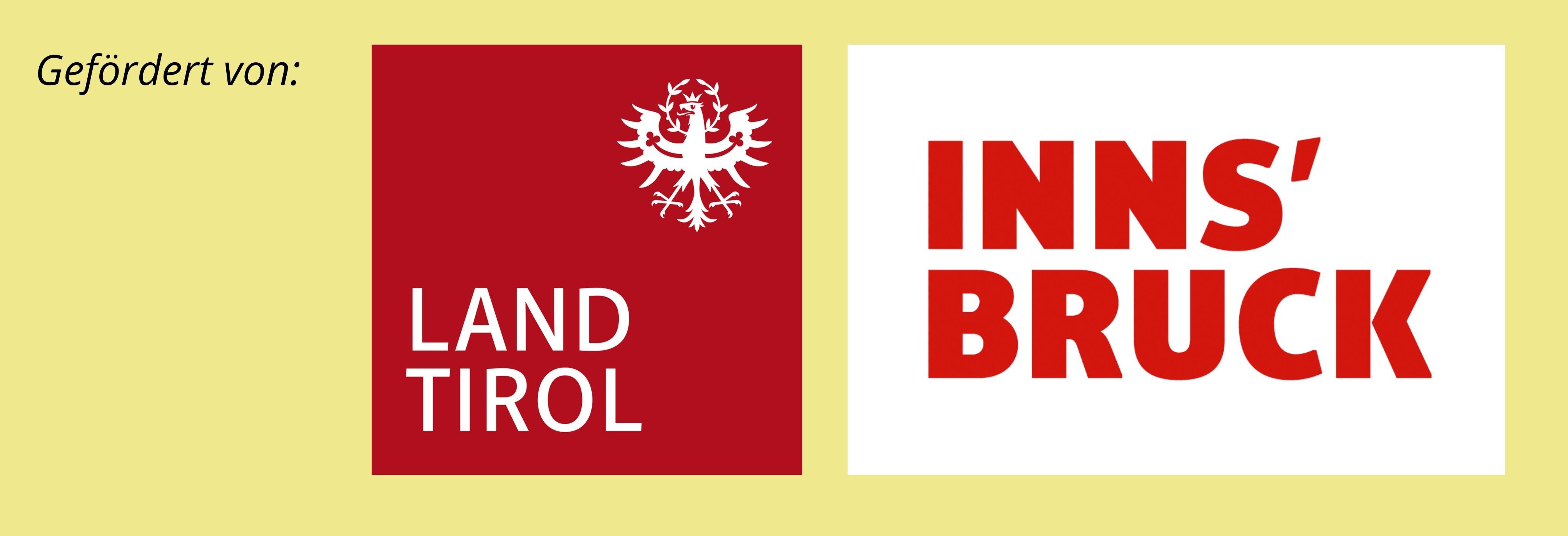Logoleiste, Workshops gefördert von Land Tirol und Stadt Innsbruck